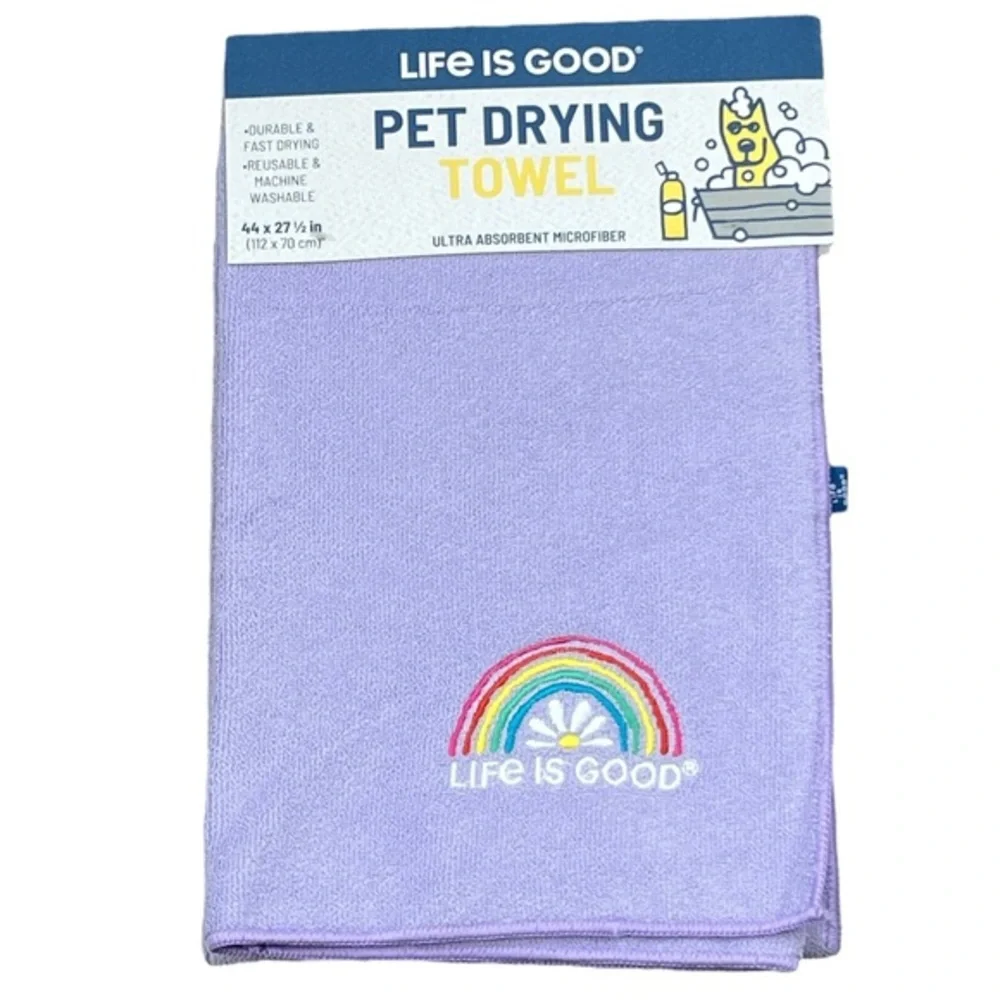 PETS - Life is Good - 2/$28 - ‘Rainbow’ pet drying towel. NWT